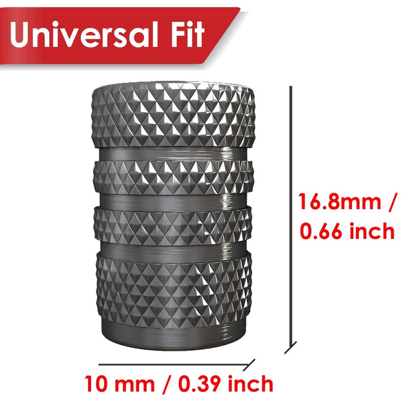 SAMIKIVA (12 Pack) Aluminum Tire Valve Stem Caps, Metal with Rubber Ring, Dust Proof Cover Universal fit for Cars, SUVs, Bike and Bicycle, Trucks, Motorcycles Metal (Gray (12 Pack)) - Image 4